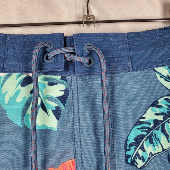 George Board Shorts Hawaiian Tropical Blue Pink Green 3 Pockets Men Sz M (36/38) - Picture 4 of 9